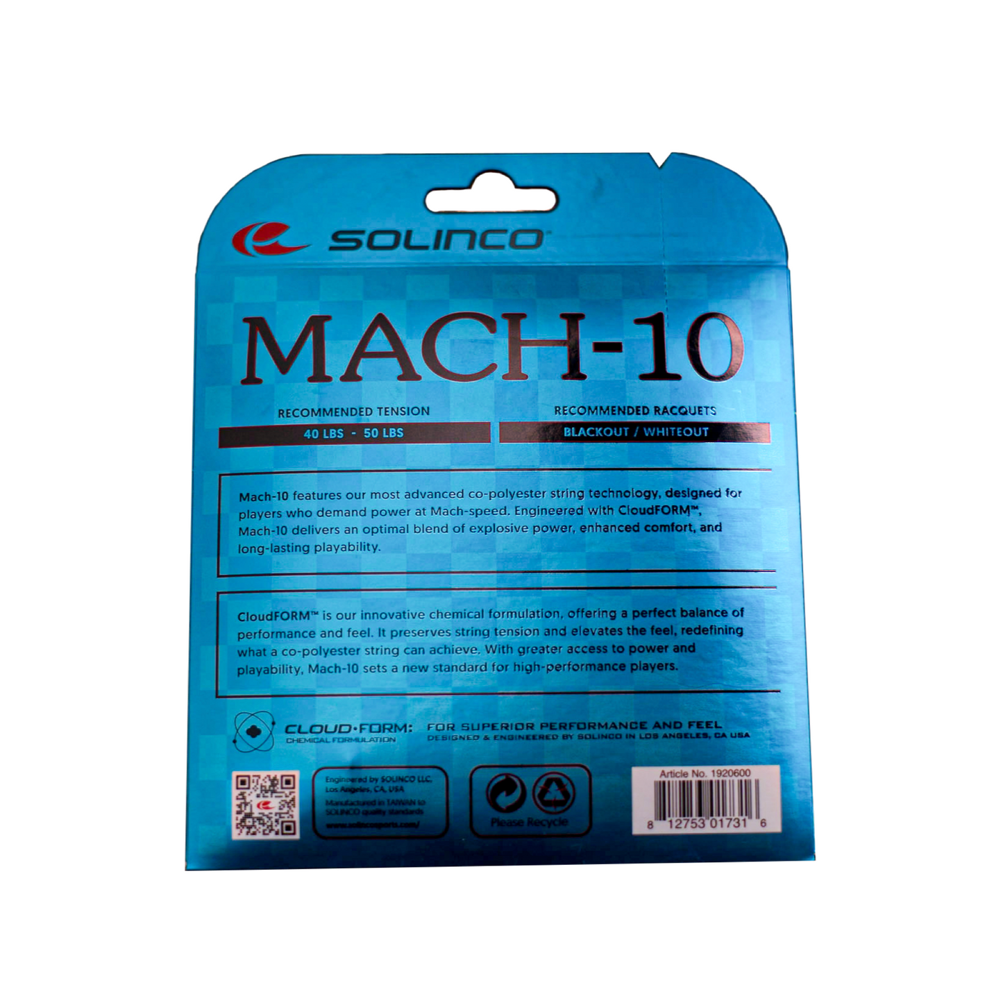 Set de corda Solinco Mach-10 12m - Co-Poliéster