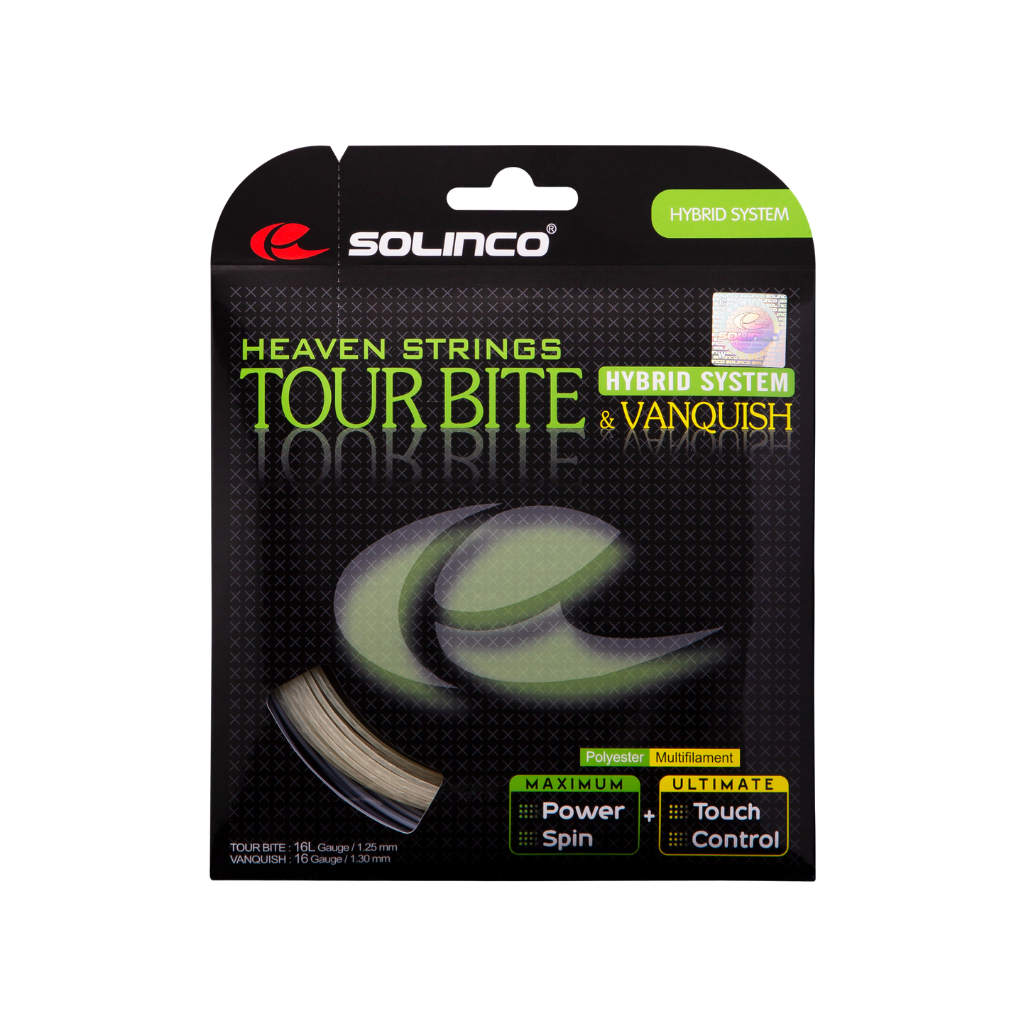 Set de corda Híbrido Solinco Tour Bite + Vanquish 12m