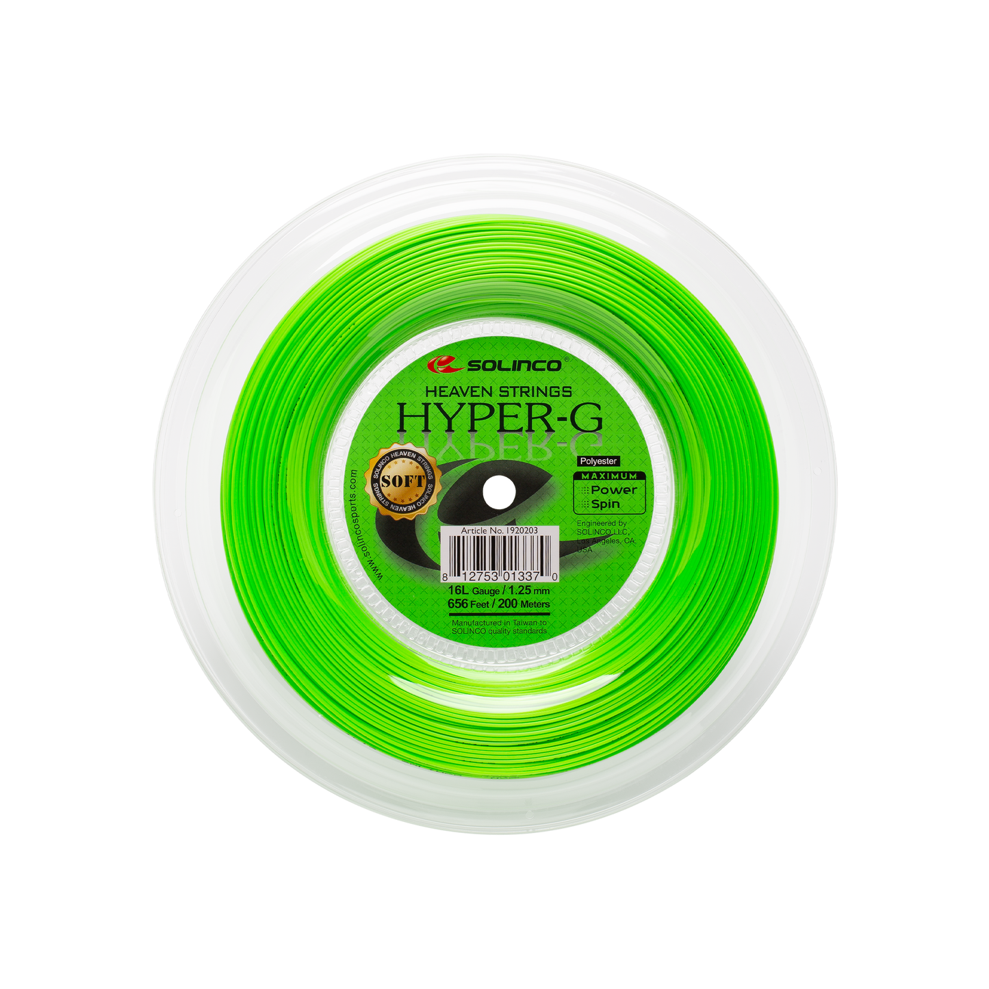 Rolo de corda Solinco Hyper-G Soft 200m - Co-Poliéster