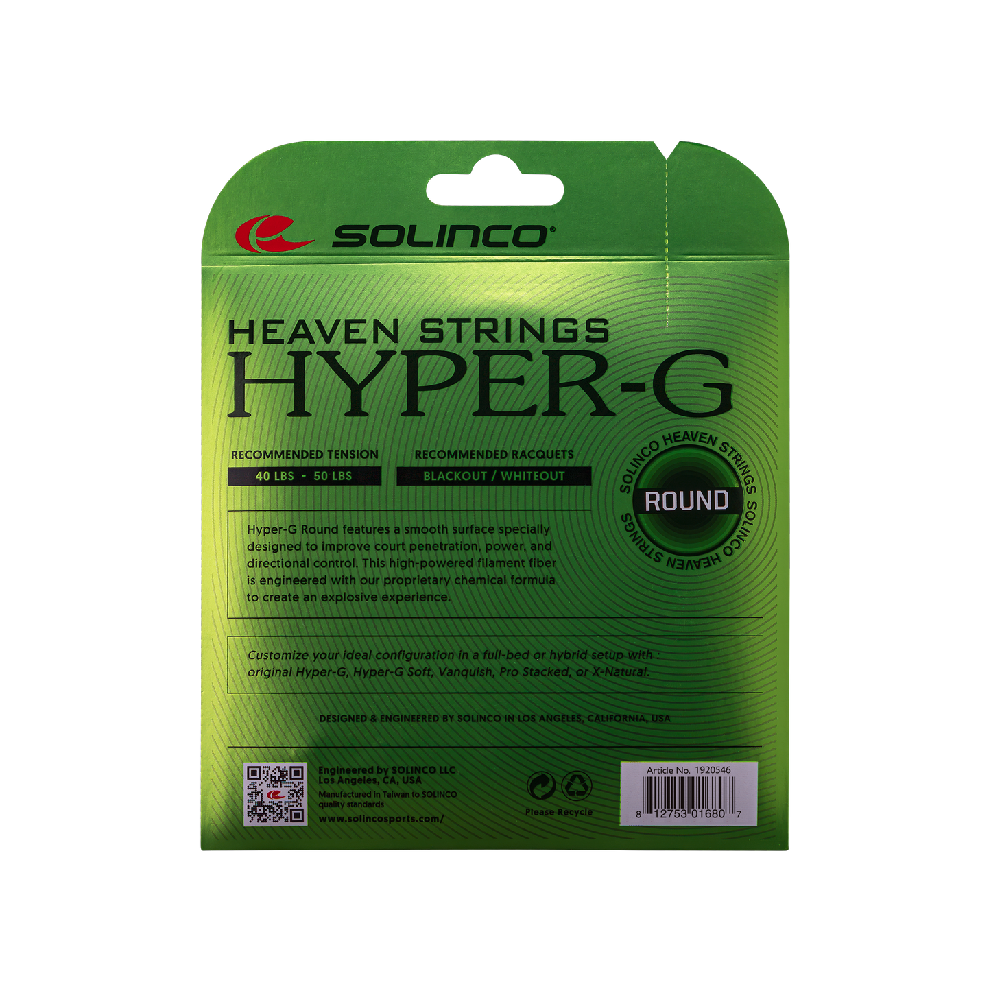 Set de corda Solinco Hyper-G Round 12m - Co-Poliéster