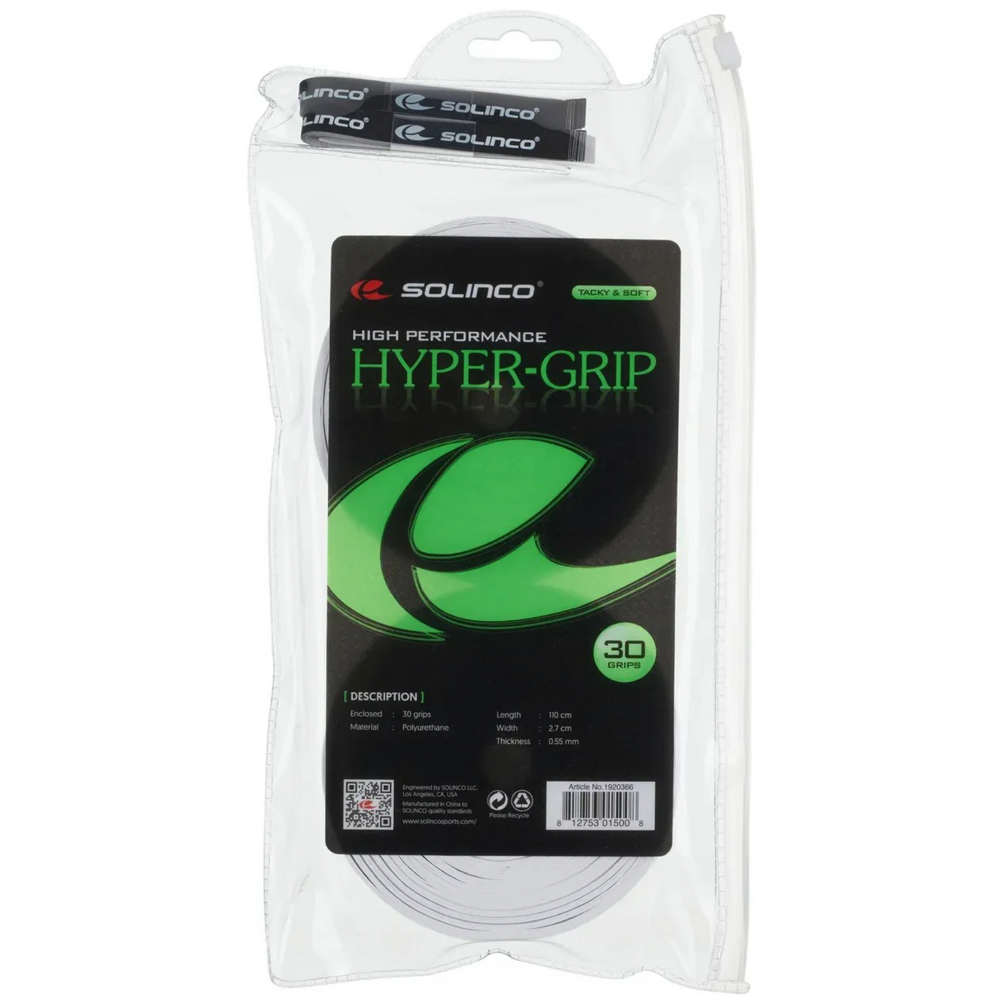 Overgrip Solinco Hyper-Grip 0,55mm (Pack 30) - Ténis/Padel