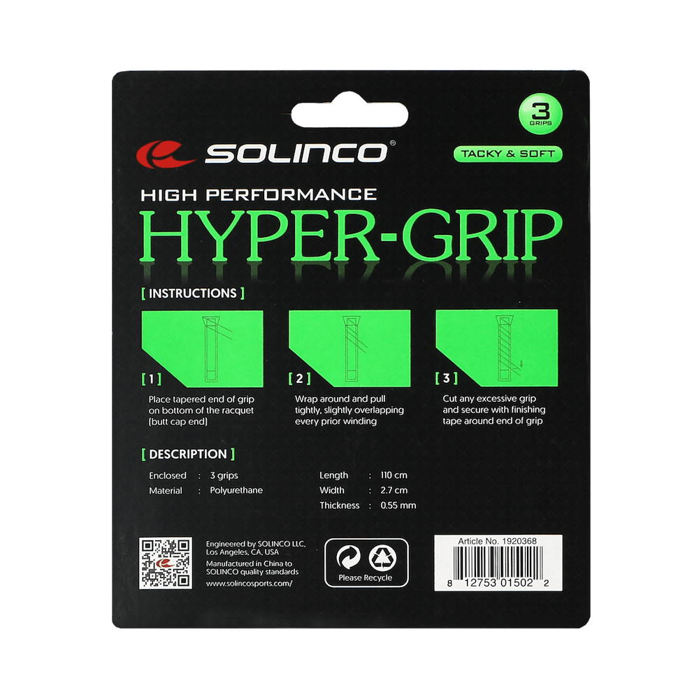 Overgrip Solinco Hyper-Grip 0,55mm (Pack 3) - Ténis/Padel